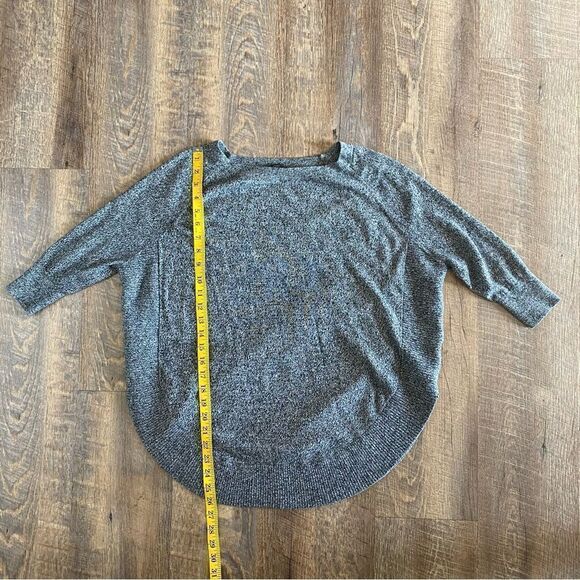 Express Circle Tunic Slouchy Small Oversized Top Heather Black White - Picture 6 of 7